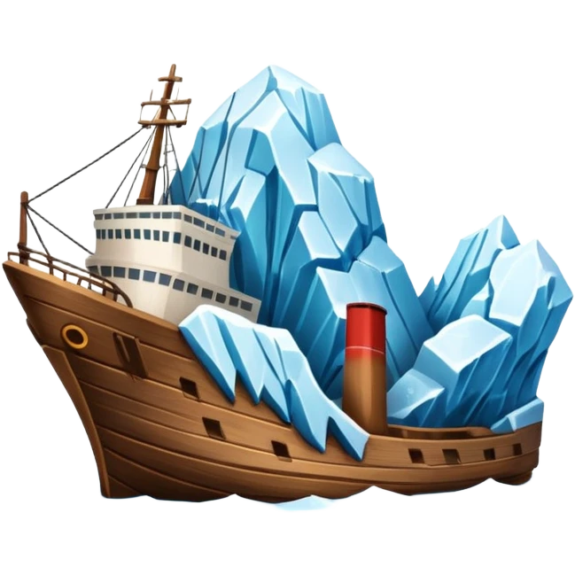 A ship crashing into an iceberg emoji