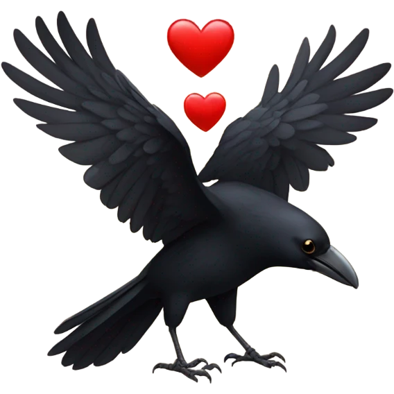 crow doing heart hands emoji