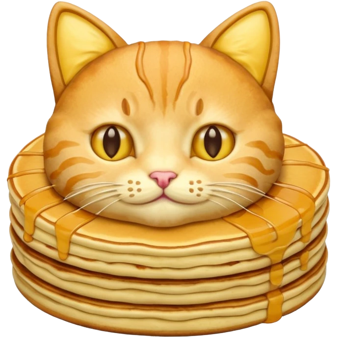 cat as pancake nice yellow pancakes emoji