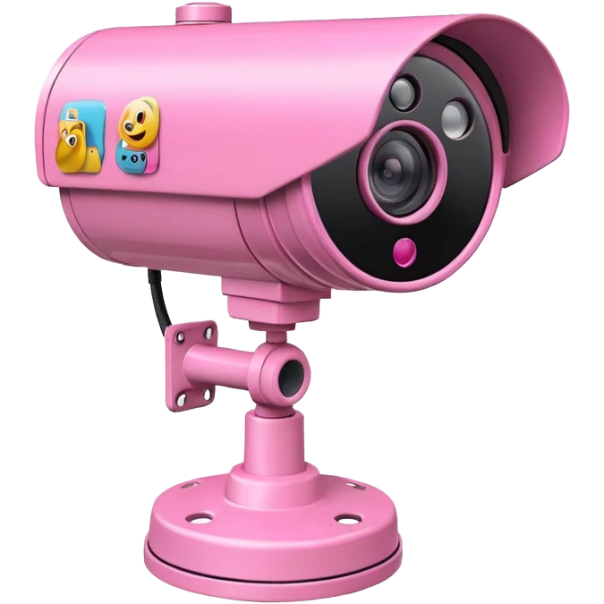 Security Camera pink with stickers 812 emoji