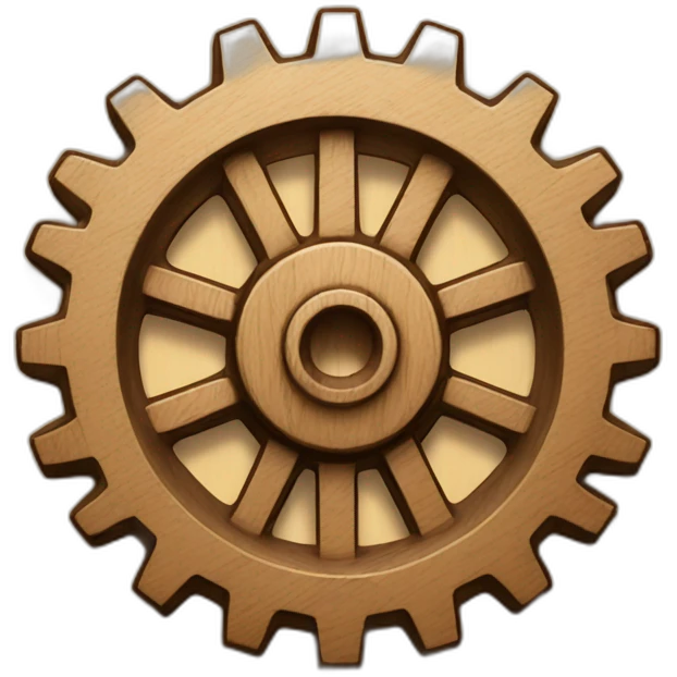 wooden cogwheel emoji