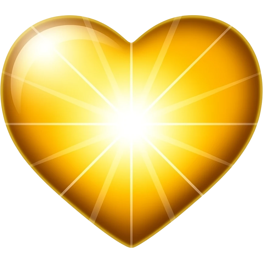 golden glowing heart energy radiant emoji
