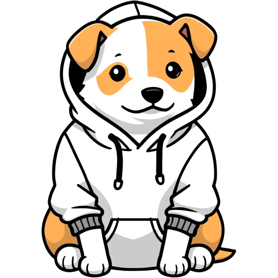 Dog wearing a hoodiw emoji