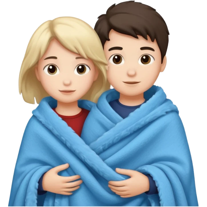 Boy and girl carrying blanket emoji