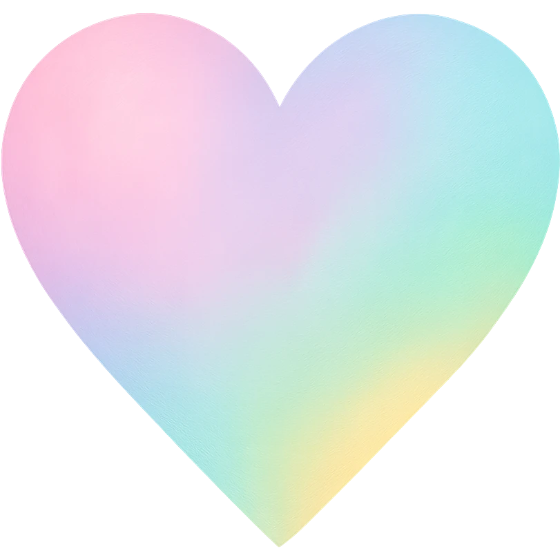 heart with a soft pastel ombre, digital illustration style, no background emoji