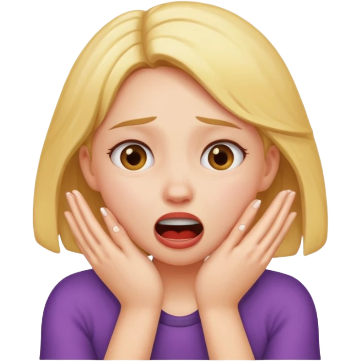 girl choking herself with her hands as a joke emoji