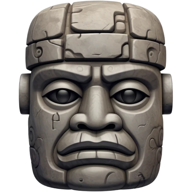 Olmec colossal stone head emoji