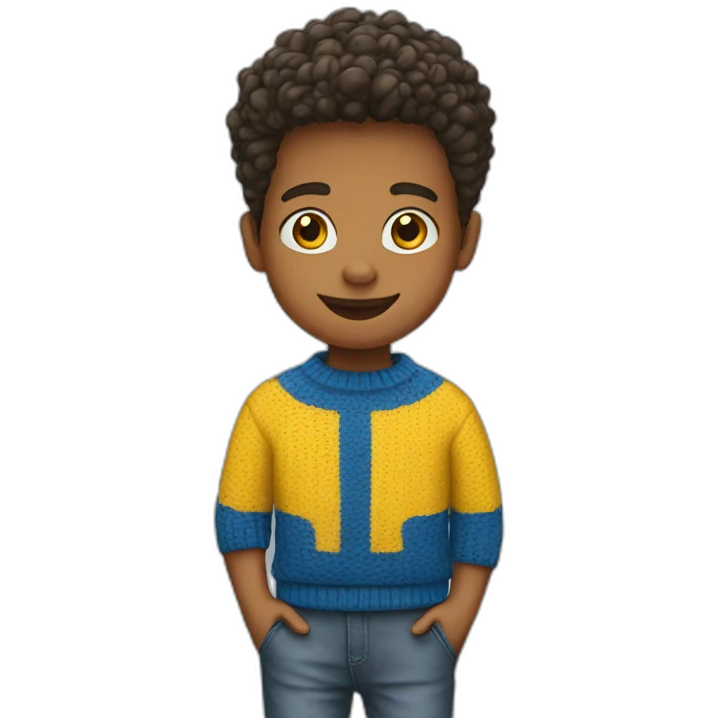 Boy in blue and yellow sweater emoji