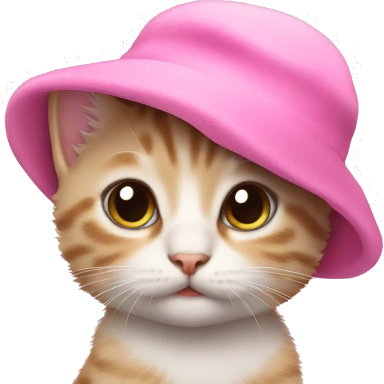kitten with a pink hat emoji