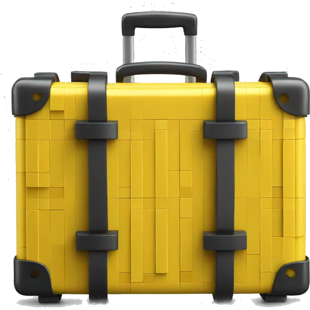 yellow suitcase in lego style emoji