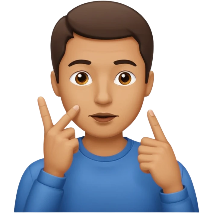 man showing shh to be quiet emoji