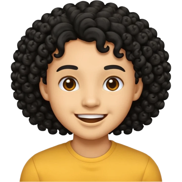 make this emoji lightskin with curly black hair emoji