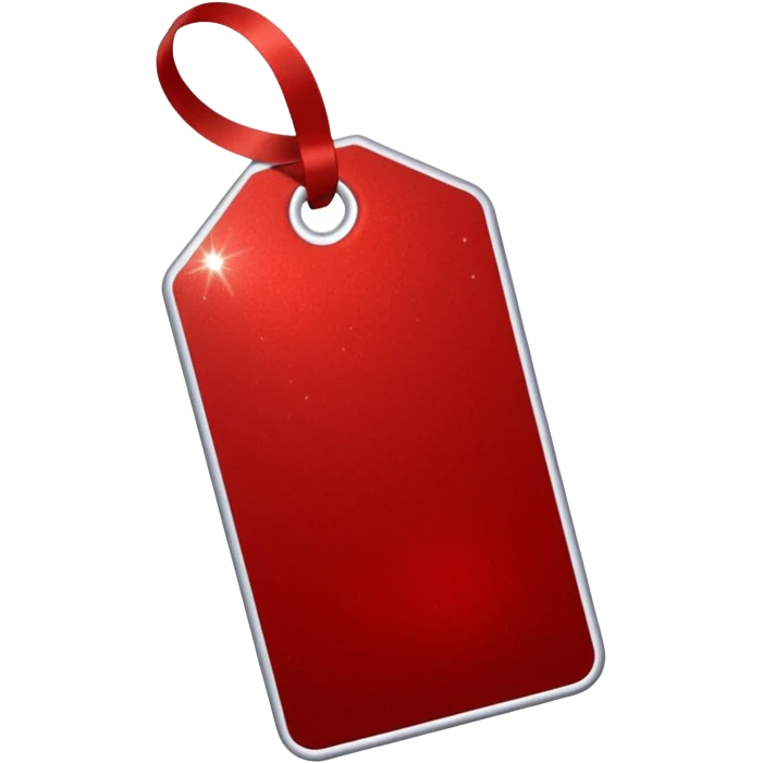 glitter red tag emoji