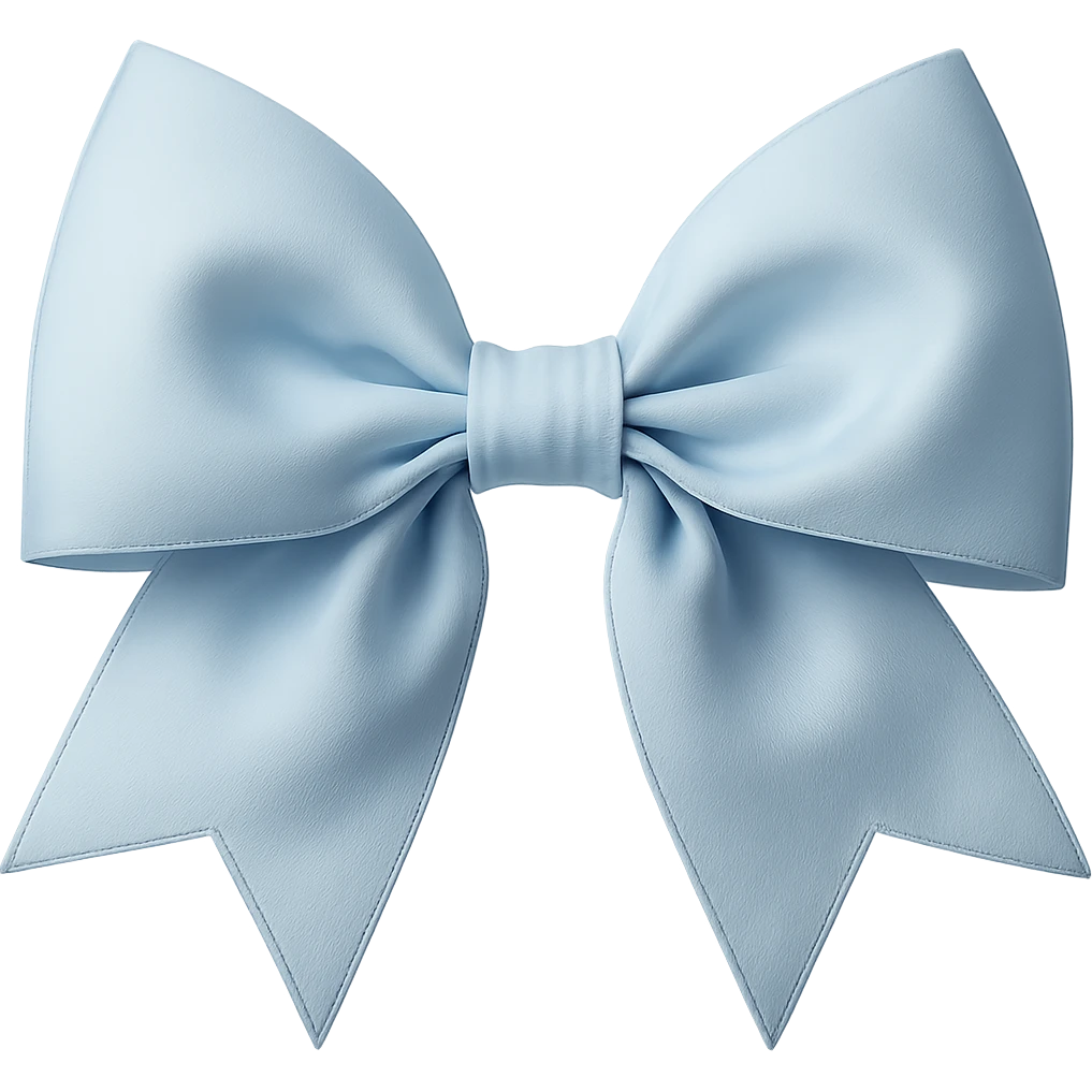 Make the gothic bow pastel blue in a photorealistic style, keeping the background transparent. emoji