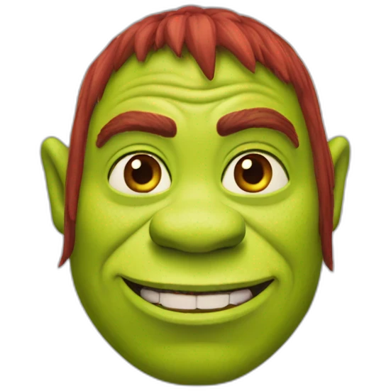 Shrek with red skin emoji