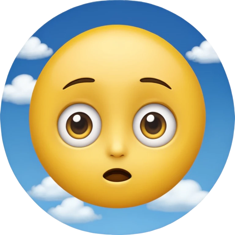 Curious emoji looking into the sky emoji