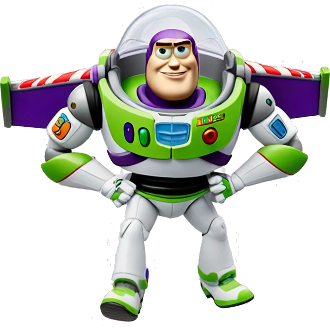 Buzz lightyear is sitting on a stick emoji