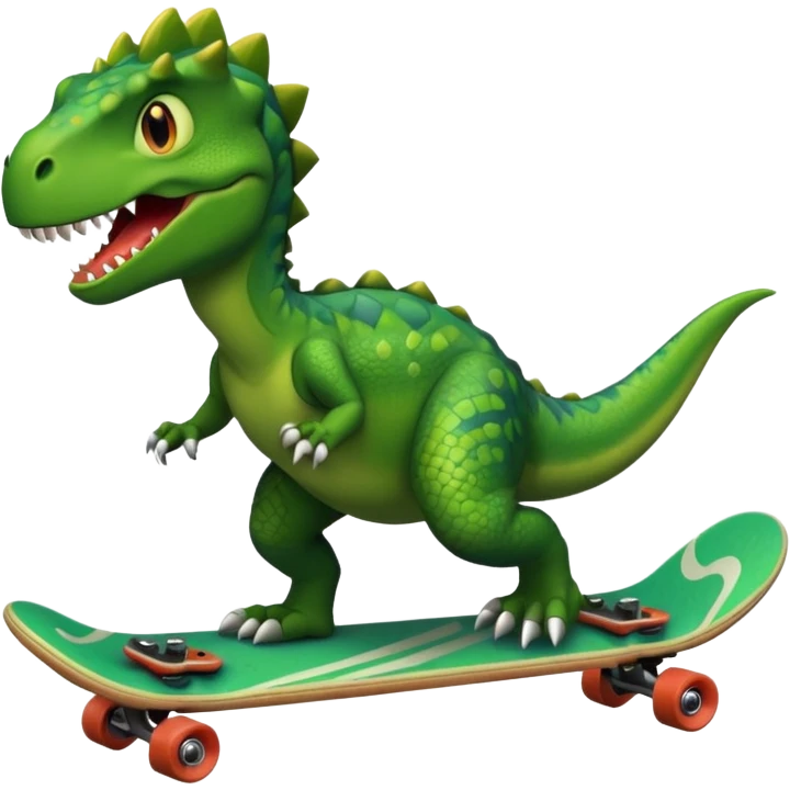 Dinosaur on a skateboard emoji