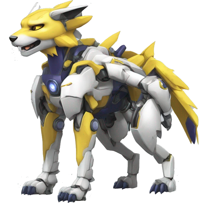WereGarurumon-Renamon-Medabot-Mecha full body emoji