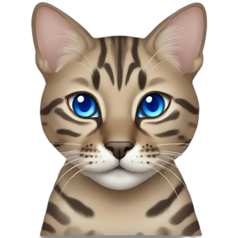 Dark beige/grey Bengal cat with blue eyes emoji