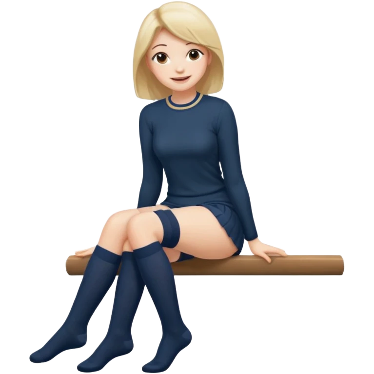 Cute girl thigh high socks sitting legs out  emoji