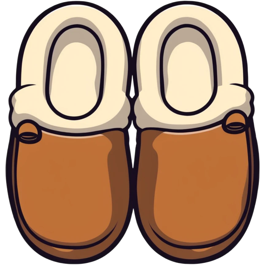 coffee brown fuzzy slippers emoji