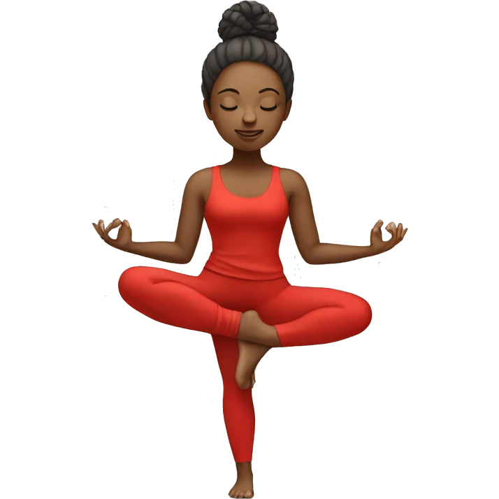  yoga girl in red yoga emoji