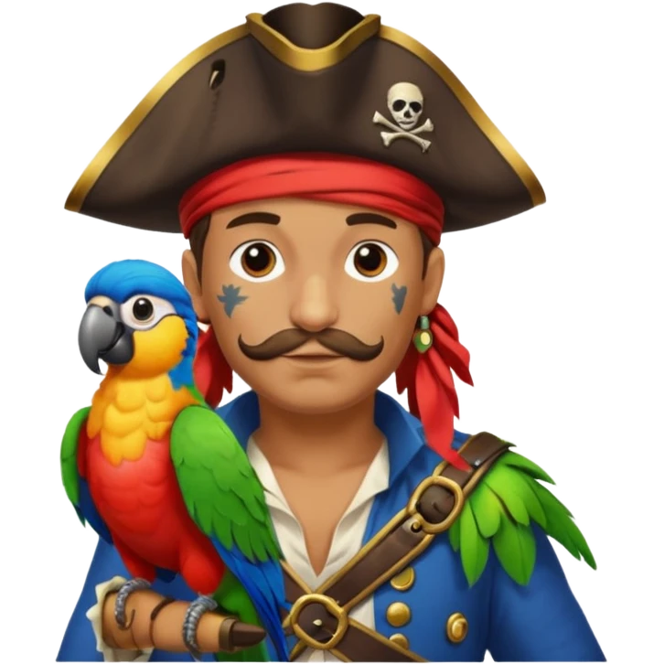 pirate and parrot emoji