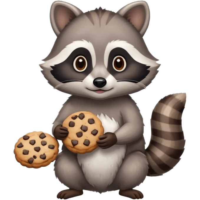 A raccoon is holding a cookie in his hands emoji