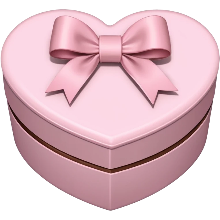 pale pink heart box, pale pink bow, filled with chocolates inside emoji