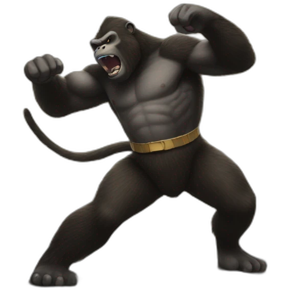 cat fighting king kong emoji