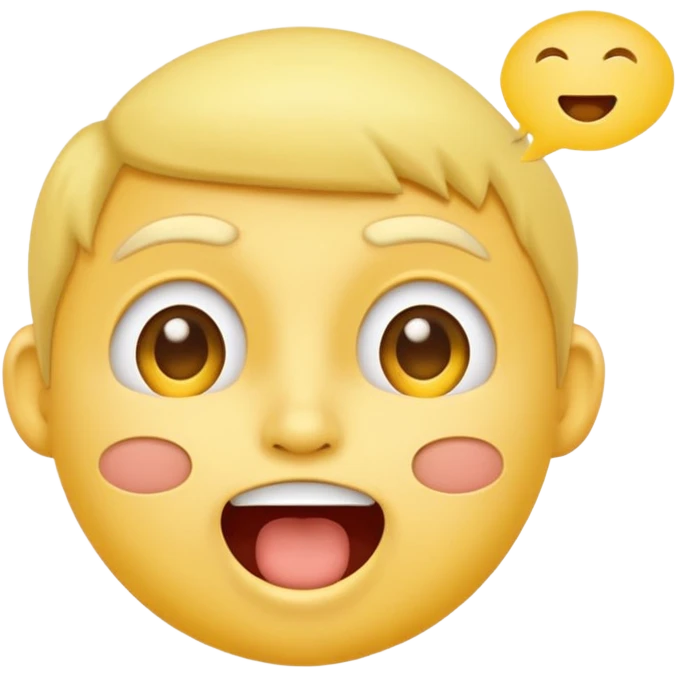 classic yellow face comment emoji with open mouth and friendly expression, speech bubble emoji