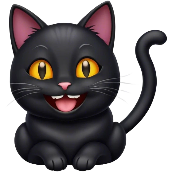Laughing black cat  emoji
