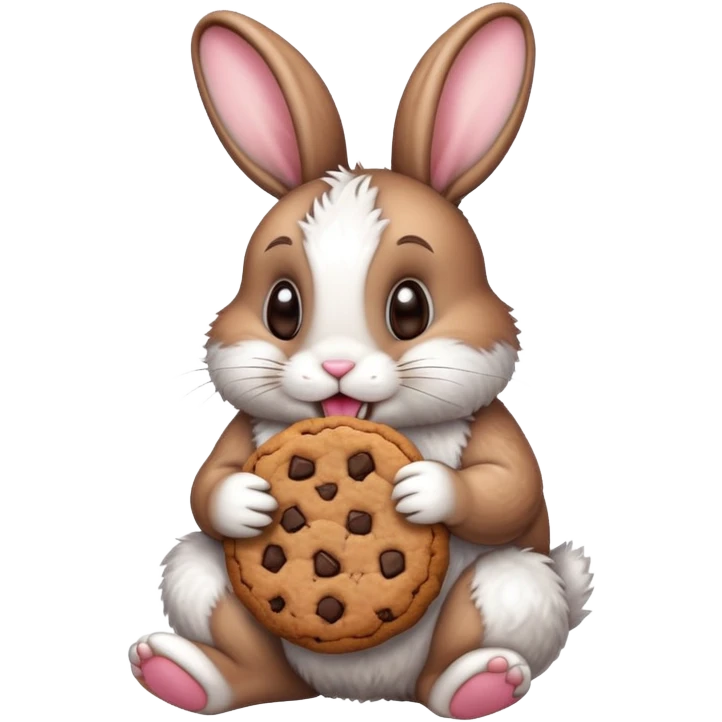Bunny eating a cookie emoji