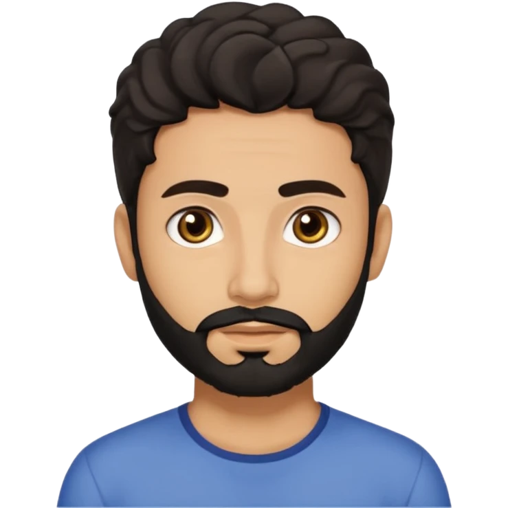 young lightskin Pakistani man with black beard wavy hair and almond shaped brown eyes and thick eyebrows emoji