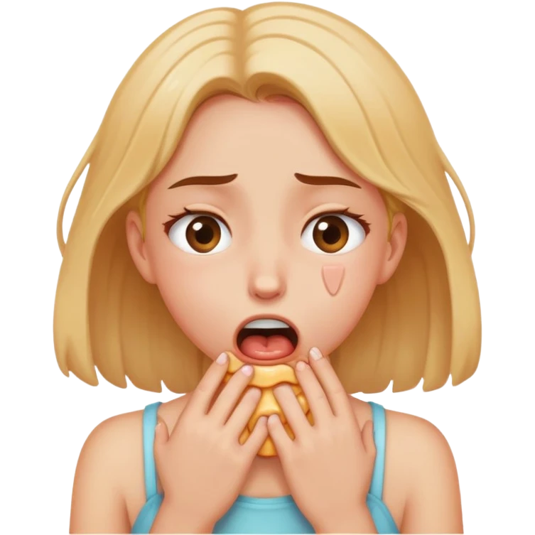 a girl chocking herself out as a joke emoji