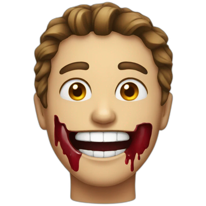 Blood smile emoji