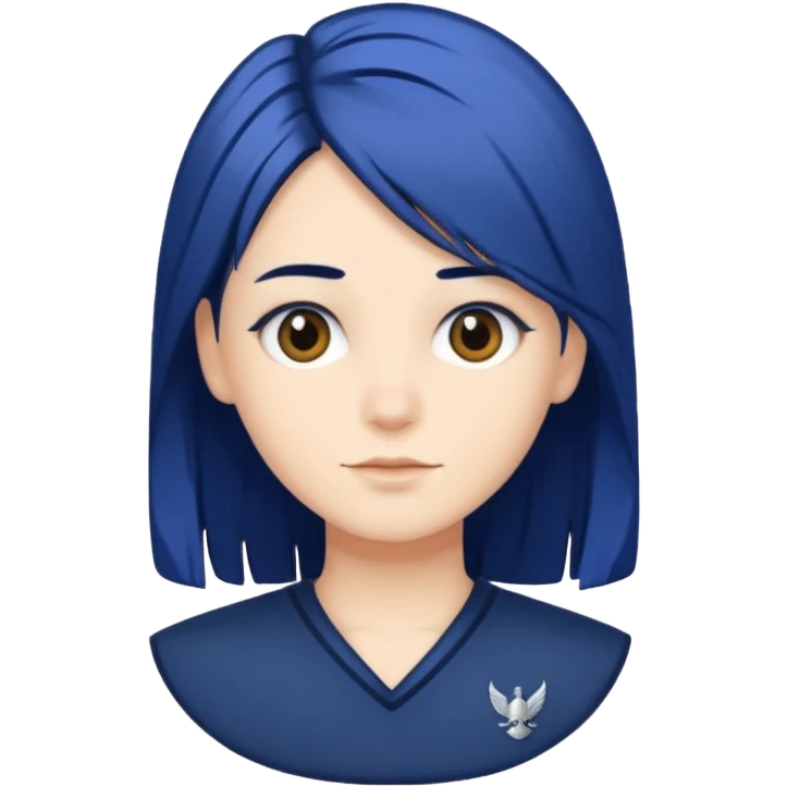 Navy blue hair with white streaks  emoji