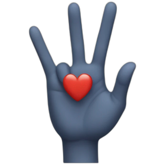 A hand doing a Korean love sign emoji