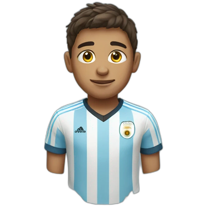 Boy in Argentina soccer jersey emoji