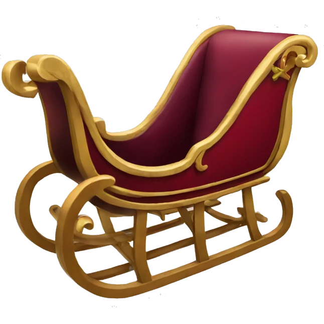 Burgundy christmas sleigh emoji