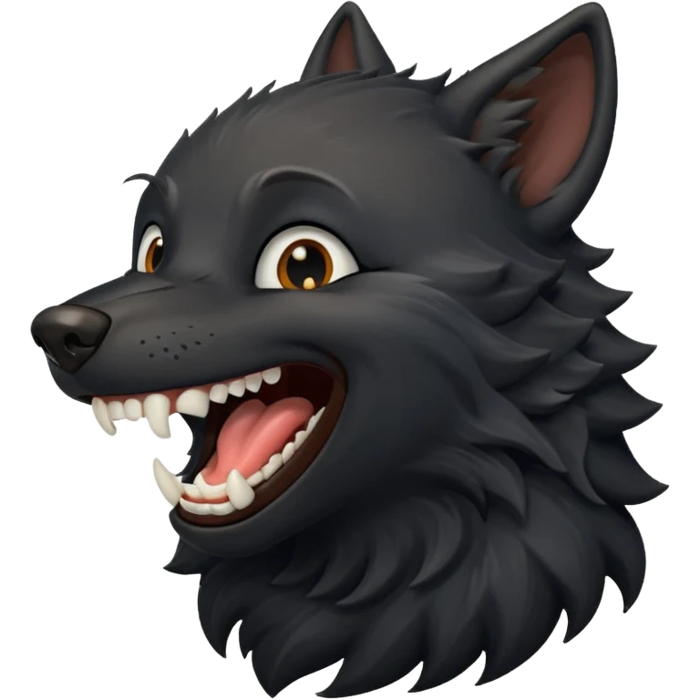 a black wolf laughing really hard emoji