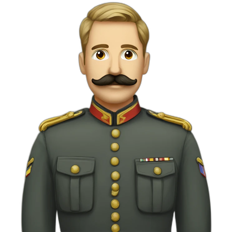 Militaire allemand moustache sous le nez emoji