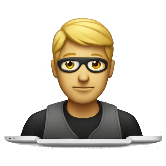 Mysterious man with laptop emoji