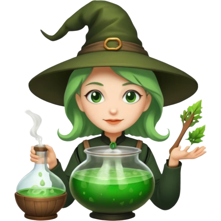green witch cooking potion emoji