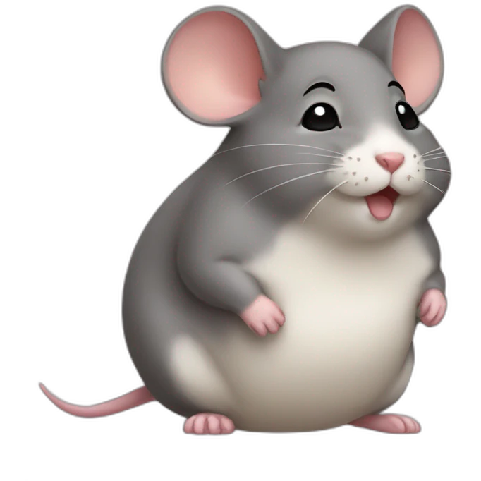 Fatty mouse big cheeks small ears emoji