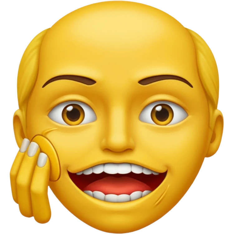 Emoji jaune qui ce mord les doigts comme si il draguait emoji