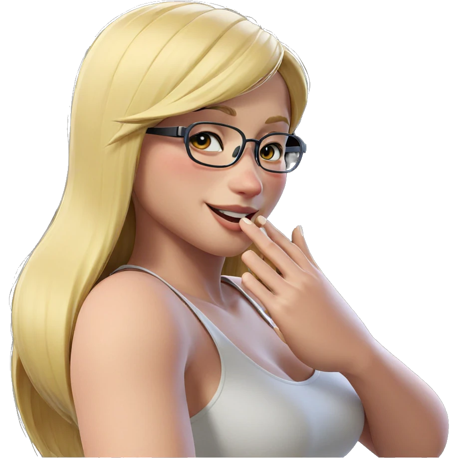 smiling girl with glasses emoji