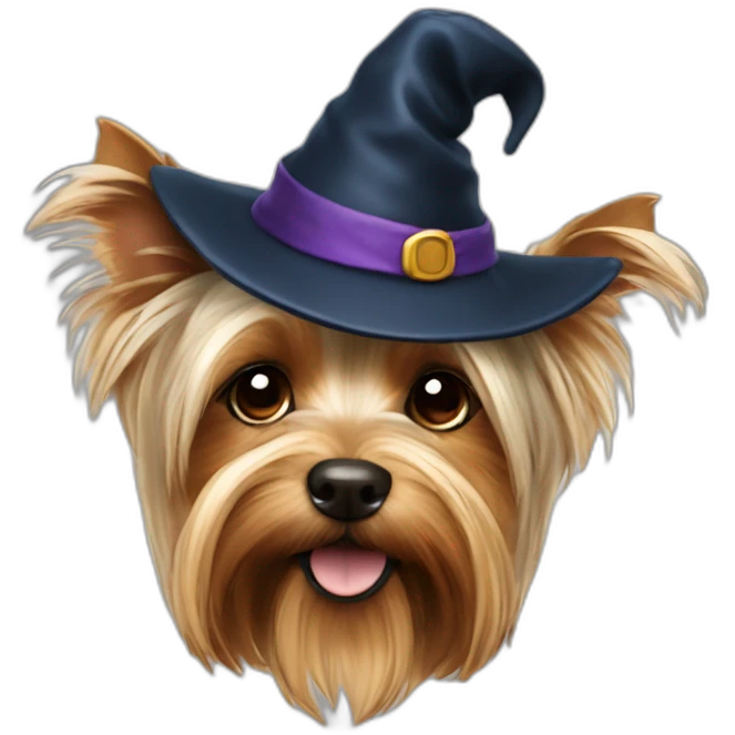 Yorkshire-terrier chapeau sorcière emoji