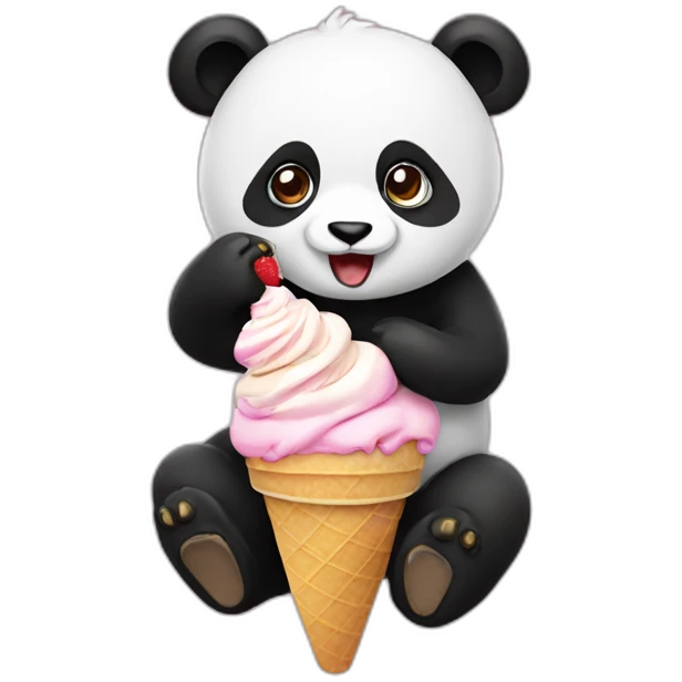 Panda eating ice cream emoji